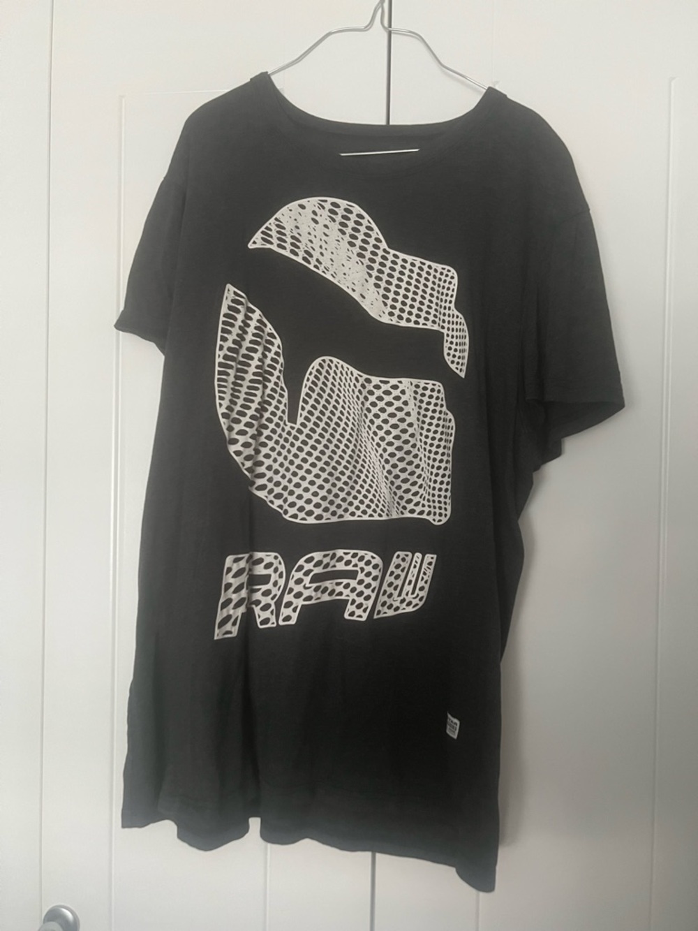 G-Star Black Short Sleeve Tee with White Graphic